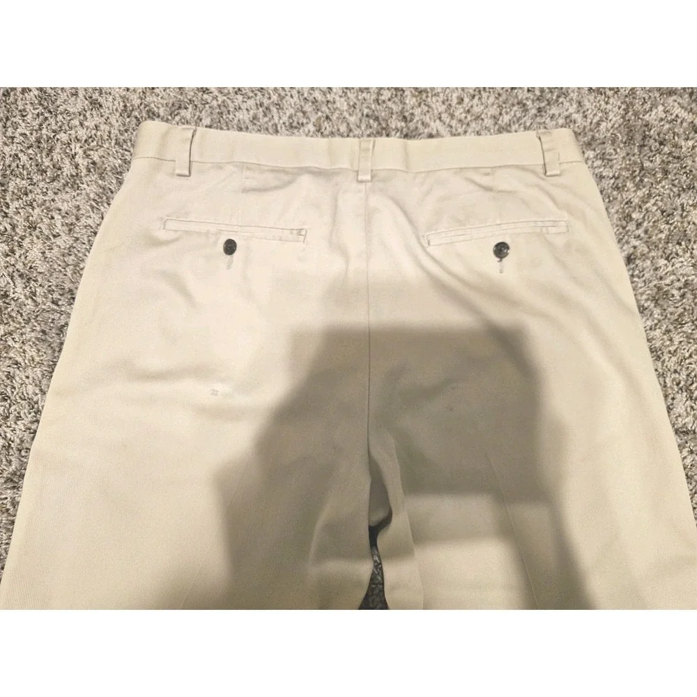 Mens Eddie Bauer Wrinkle Free Classic‎ Fit Khaki Pants Tan 34X30 Chino Trouser